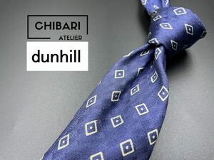 dunhill　ダンヒル　ロゴ＆ドット柄　ネクタイ　3本以上送料無料　ネイビー　0401236