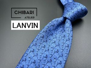 【美品】LANVIN　ランバン　チェック柄　ネクタイ　3本以上送料無料　ネイビー系　0402027