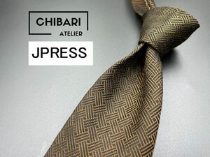 【超美品】JPRESS　ジェイプレス　チェック柄　ネクタイ　3本以上送料無料　ブラウン　0402170