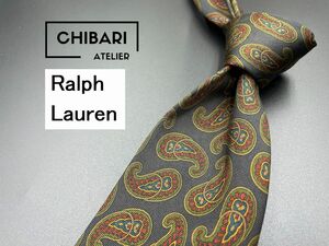 【美品】Ralph Lauren　ラルフローレン　ペイズリー柄　ネクタイ　3本以上送料無料　グレイ　0402197