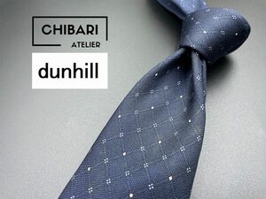 dunhill　ダンヒル　ドット柄　ネクタイ　3本以上送料無料　ネイビー　0402173