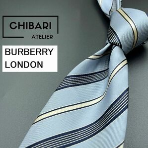 BURBERRY LONDON バーバリーロンドン レジメンタル柄 ネクタイ 3本以上送料無料 ブルー 0402190の画像1