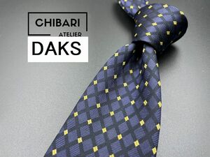 【美品】DAKS　ダックス　ドット柄　ネクタイ　3本以上送料無料　ネイビー　0403013