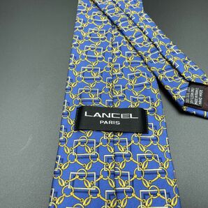 【美品】LANCEL ランセル チェック柄 ネクタイ 3本以上送料無料 ブルー 0403089の画像2