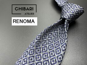 【超美品】RENOMA　レノマ　ドット柄　ネクタイ　3本以上送料無料　ネイビー系　0403254