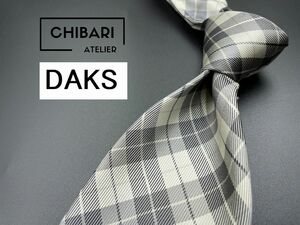 【超美品】DAKS　ダックス　レジメンタル柄　ネクタイ　3本以上送料無料　グレイ系　0403046