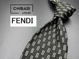 【超美品】FENDI　フェンディ　全面FFロゴ柄　ネクタイ　3本以上送料無料　ブラック　0403064