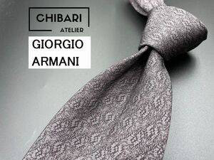 【超美品】GIORGIO ARMANI　アルマーニ　ドット柄　ネクタイ　3本以上送料無料　グレイパープル　0403174