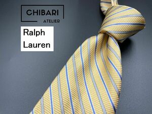 【超美品】Ralph Lauren　ラルフローレン　レジメンタル柄　ネクタイ　3本以上送料無料　ベージュ　0403171