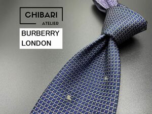 BURBERRY LONDON　バーバリーロンドン　ロゴ＆チェック柄　ネクタイ　3本以上送料無料　ネイビー　0403224