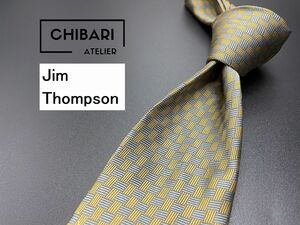 【超美品】JimThompson　ジムトンプソン　チェック柄　ネクタイ　3本以上送料無料　グレイブラウン　0404014