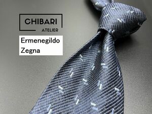 【超美品】ErmenegildoZegna　エルメネジルドゼニア　ドット柄　ネクタイ　3本以上送料無料　ネイビー　0404137