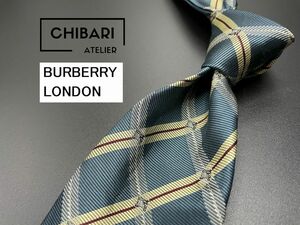 【美品】Burberrys　バーバリー　ロゴ＆チェック柄　ネクタイ　3本以上送料無料　ブルー系　0404124