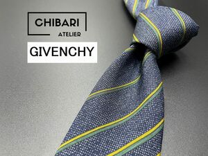 【美品】GIVENCHY　ジバンシー　レジメンタル柄　ネクタイ　3本以上送料無料　ネイビー系　0404187