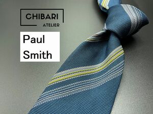 【美品】PaulSmith　ポールスミス　レジメンタル柄　ネクタイ　3本以上送料無料　ネイビー　0404213