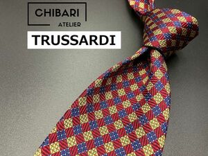 【超美品】TRUSSARDI　トラサルディ　ドット柄　ネクタイ　3本以上送料無料　ワインレッド　0501113