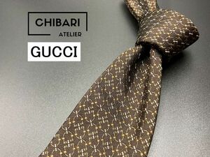 [ super-beauty goods ]GUCCI Gucci reji men taru pattern necktie 3ps.@ and more free shipping Brown 0501076