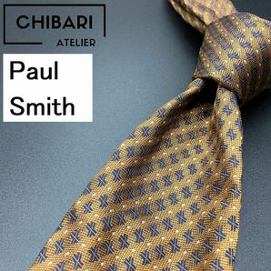 【超美品】PaulSmith ポールスミス ドット柄 ネクタイ 3本以上送料無料 ブラウン 光沢 0501149の画像1
