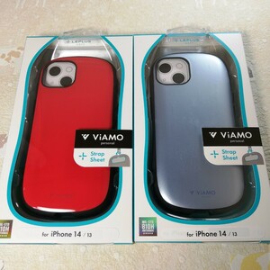 B級品 2個セット iPhone13/iPhone14用ハイブリッドケース メタルブルー ソリッドレッド 13281330