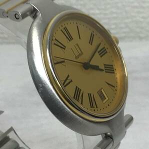 ダンヒル dunhill SWISS MADE ゴールド文字盤 クォーツ メンズ腕時計 稼働品の画像4
