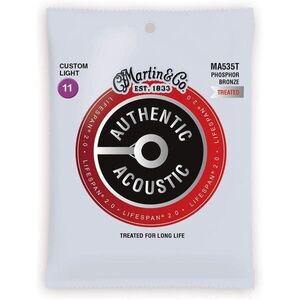 ★ Martin Martin Ma535t [11-52] Аутентичный акустический срок службы 2.0/Custom Lightt Acoustic Guitar String 1 Set ★ Новая/почтовая служба