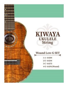 ★KIWAYA KWLG SET ウクレレ弦巻弦LOW-Gセット/クリア1-3弦ソプラノコンサートテナーウクレレ対応フロロカーボン弦★新品送料込/メール便