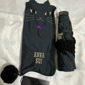 ANNA SUI 折りたたみ傘　猫のカバー付き　雨傘