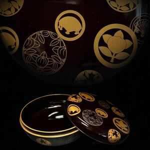 菓子器　蓋物　輪島塗　蒔絵　喰籠　小物入れ　時代漆器　天然木　和食器　茶道具　箱付