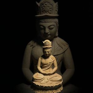 大日如来座像　木彫仏像　細工彫刻　阿弥陀如来　仏教美術　高さ11cm 重さ129g