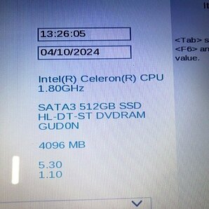 SYG42260相 東芝 ノートPC PT45CGP-SJA2 Celeron CPU 3865U メモリ4GB SSD512GB ジャンク 直接お渡し歓迎の画像2