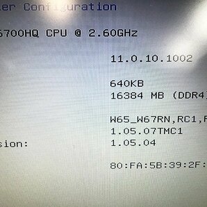 SYG42218相 MouseComputer ノートPC W656RC1 Core i7-6700HQ メモリ16GB SSD960GB ジャンク 直接お渡し歓迎の画像2