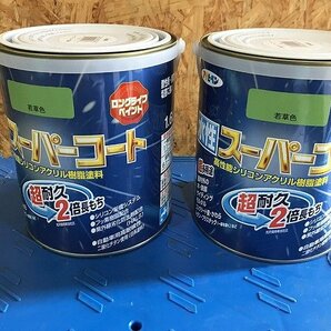 TYG43152相 ★未開封★ アサヒペン 水性スーパーコート 1.6L 若草色×6点まとめ 発送不可 神奈川相模原市の画像3