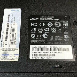 SDG44166相 Acer ノートPC Aspire 5750 P5WE0 Core i5-2430M メモリ8GB HDD500GB ジャンク 直接お渡し歓迎の画像10