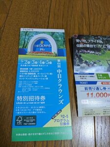 中日クラウンズ★ 入場ご招待券★４日間通し券