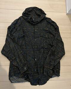 日本製　AD101 総柄 タートルネックシャツ　ペイズリー　長袖シャツ フリーサイズ　90年代