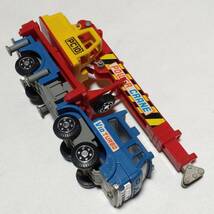 車のおもちゃ パワークレーン POWER CRANE Yonezawa Dinpet FUSO SERIES 1/60 全長約175㎜ 幅約50㎜ 日本製 ミニカー 建設車両 レトロ_画像6