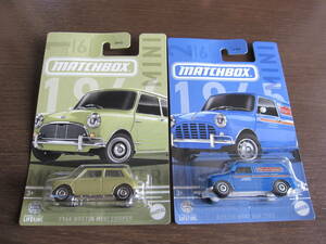 [ unopened ] Matchbox 1964 Austin Mini Cooper green 1965 Austin minivan set 