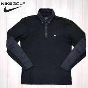 NIKE GOLF ボタンダウン ポロシャツ M メンズ 長袖シャツ ナイキ ゴルフ