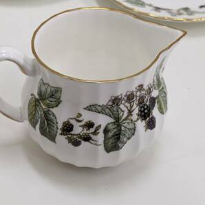 【RG-1628】【1円～】ROYAL WORCESTER BONE CHINA シュガーポット ミルクポット お皿 ロイヤルウースター ボーンチャイナ 中古 保管 現状品の画像7