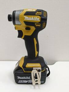 【RG-1471】【1円～】makita TD173D 充電式インパクトドライバ 本体 バッテリー セット イエロー ほぼ未使用 工具 マキタ 保管品 現状品