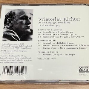 リヒテル(ピアノ) Richter in Leipzig MUSIC & ARTS CD1025 RICHTERの画像3