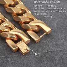 幅15mm ステンレス 喜平ネックレス 6面カット マイアミキューバン 喜平チェーンネックレス ゴールド 極太 太め (60cm)_画像6