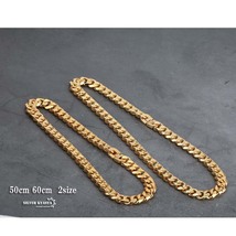 幅15mm ステンレス 喜平ネックレス 6面カット マイアミキューバン 喜平チェーンネックレス ゴールド 極太 太め (60cm)_画像3