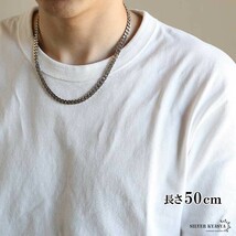 シルバー925 喜平チェーン ネックレス 幅6mm 50cm 喜平ネックレス 太め 重厚感 メンズ 男性 金属アレルギー対応_画像5