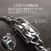 ステンレス製 ダブル喜平ネックレス シルバー 幅6mm 50cm マイアミチェーン 細身 金アレ対応 (50cm)_画像3