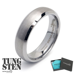 タングステン マット リング 指輪 シルバー 銀 シンプル スマート つや消し 専用BOX (12号)