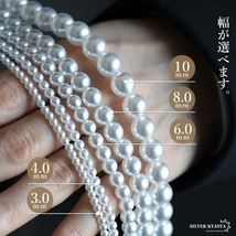 シルバー925素材 パールネックレス レディースネックレス 定番 真珠ネックレス 重量感 高級感あり (ホワイト、10mm)_画像4