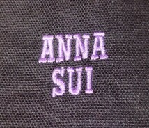 ■中古■アナスイ ブラック ペンケース メイクポーチ ANNA SUI 内側紫花柄 黒_画像6