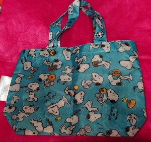  new goods unused Snoopy small light blue nylon tote bag SNOOPY