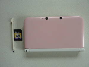  rare goods FW11.13.0-45J nintendo 3DS LL pink × white SD card (4GB). touch pen . attached does. simple operation verification ending. junk treatment goods. 